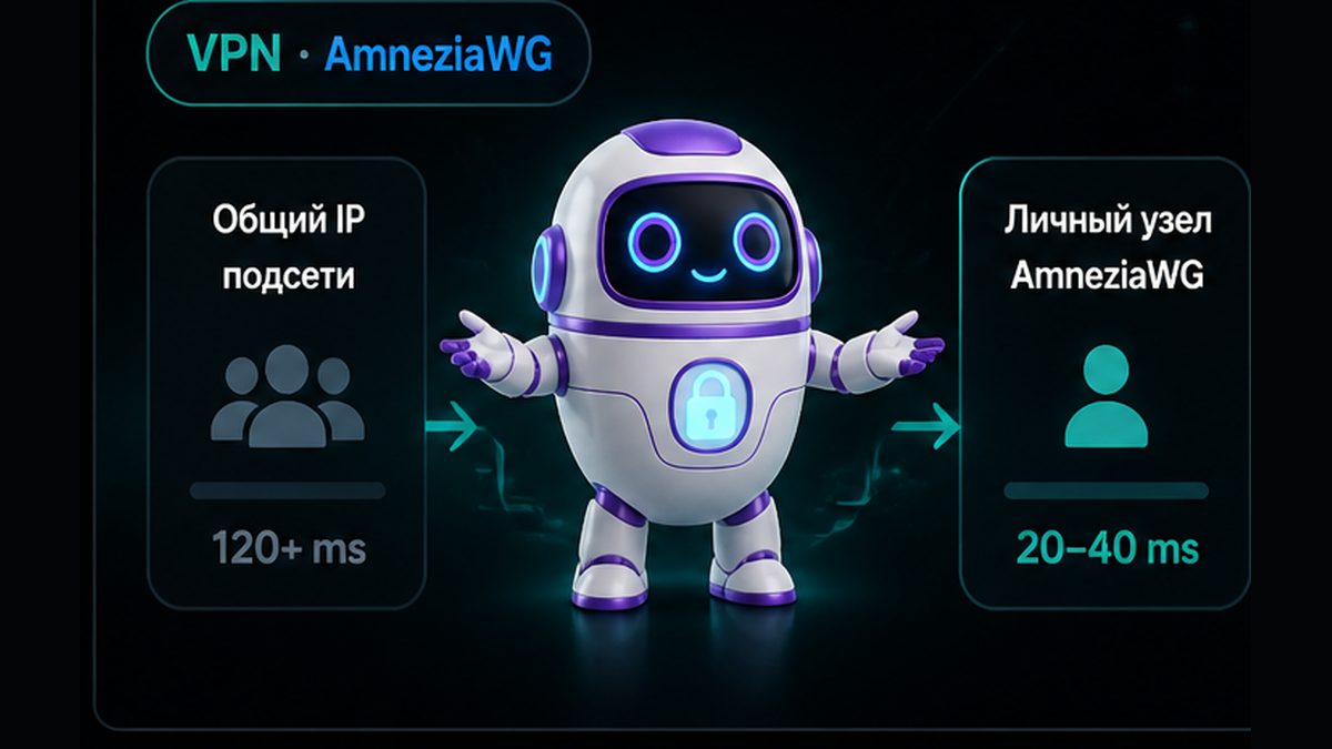 Иллюстрация: Shared IP в бесплатном VPN: подсеть хостинга vs AmneziaWG