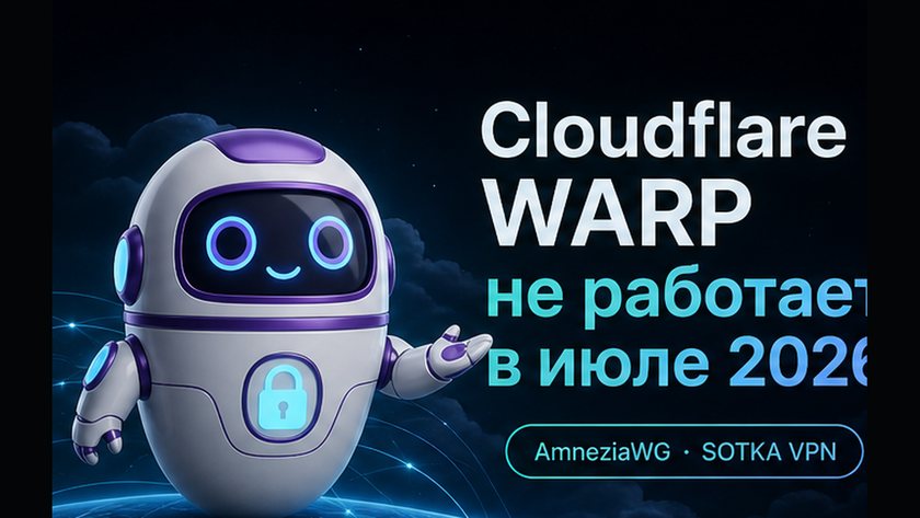 Обложка: Cloudflare WARP не работает в июле 2026: что делать и как настроить AmneziaWG