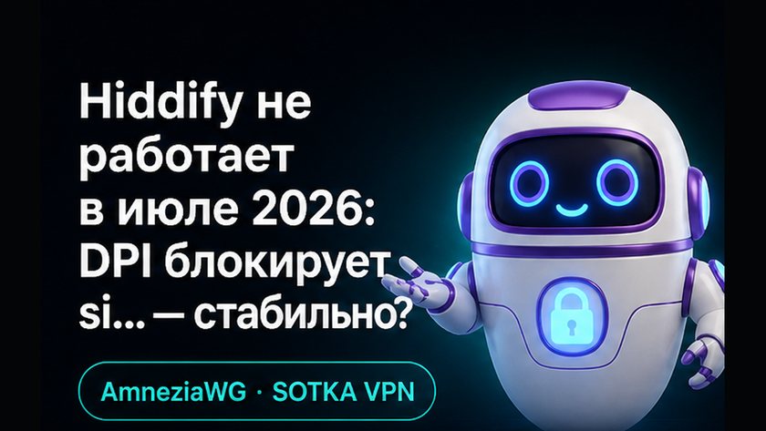 Обложка: Hiddify не работает в июле 2026: DPI блокирует sing-box и настройка AmneziaWG