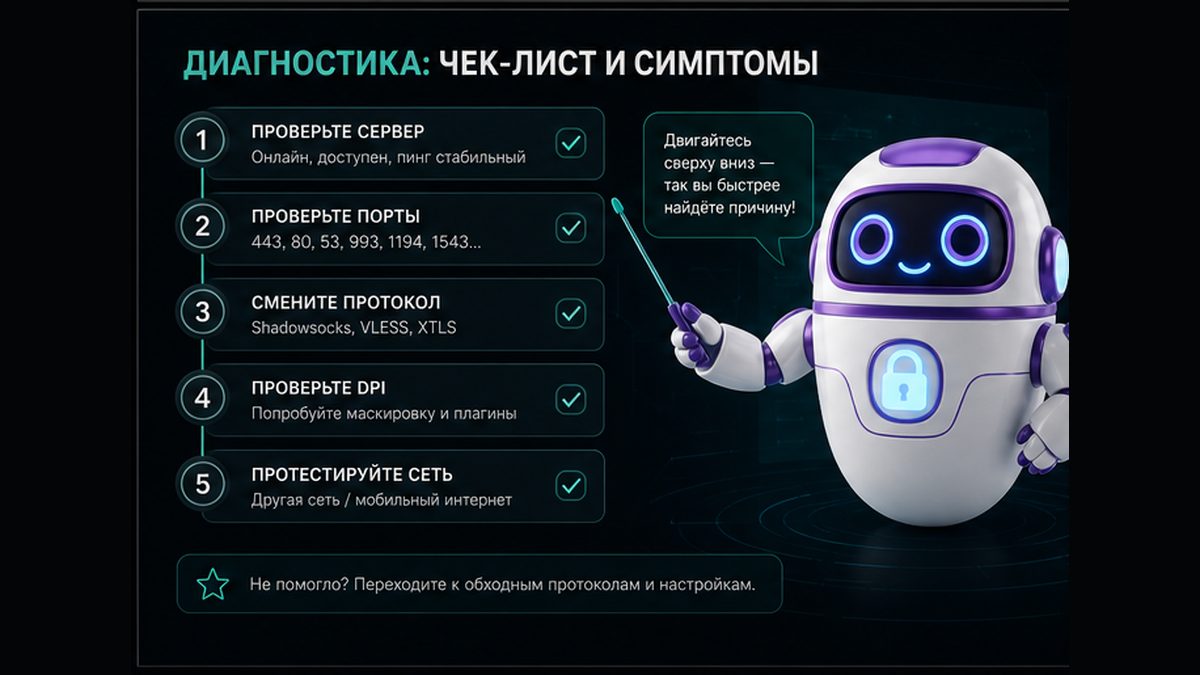 Иллюстрация: Почему Outline VPN не работает в июле 2026: симптомы и отличие от «просто упал VPN»