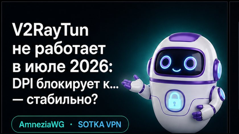 Обложка: V2RayTun не работает в июле 2026: DPI блокирует конфиги и настройка AmneziaWG