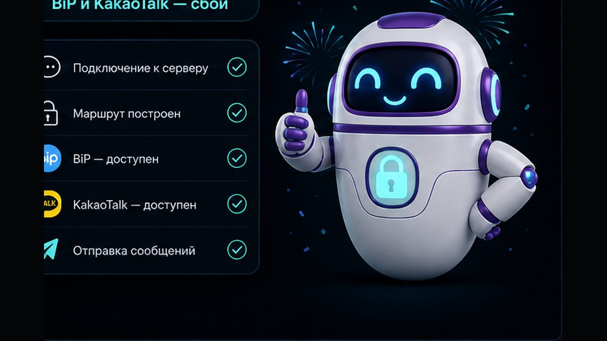 Иллюстрация: Диагностика: BiP и KakaoTalk — сбой сервера или блокировка сети